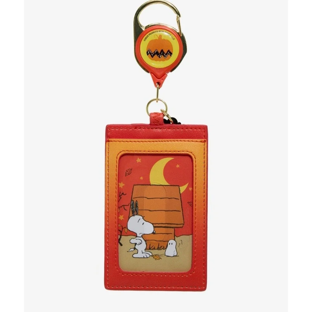 NEW! Loungefly Peanuts Snoopy Pumpkin Patch Fall‎ Halloween Retractable Lanyard